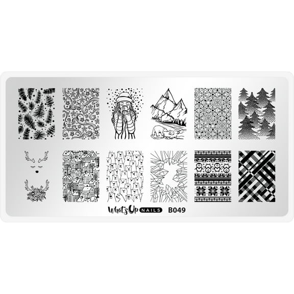 Whats Up Nails B049 Hot Chocolate Season Metal Stamping Plate Christmas Nail Art Design