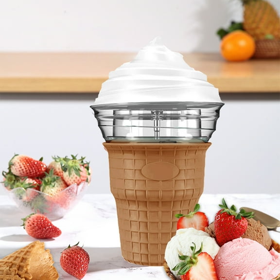 Vxdvou Small DIY Ice Cream Maker, Automatic Stirring Yogurt Machine, 360° Mixing Blade, Kitchen Appliance for Homemade Ice Cream & Frozen Desserts, Quick & Easy