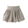 thumbnail image 2 of XVJRHAK Summer Skirts for Women 2024 Women Bubble Skirt High Waist Ruffle Hem A Line Pleated Short Skirt Teen Girls Puffy Short Skirts Streetwear (Gray,XL), 2 of 6