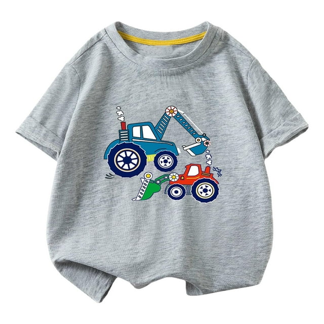 T-shirts à Manches Courtes pour Garçon Tout-Petit Été Coton Décontracté Graphique Col Ras du Cou Ensembles de T-Shirts