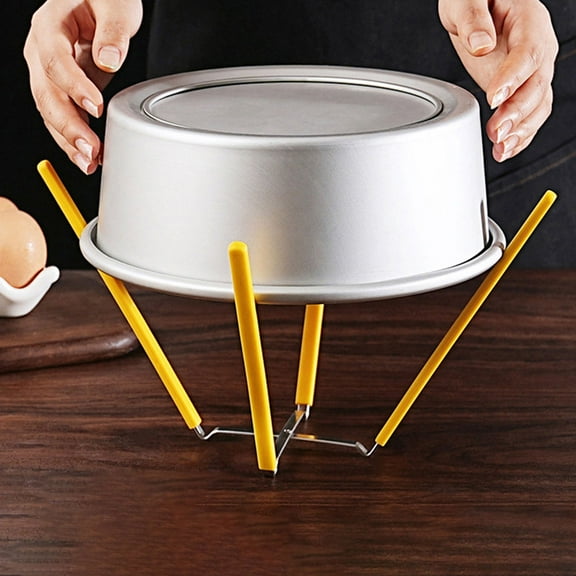 Hemoton Inverted Cake Cooling Rack with Foldable Stainless Steel and Silicone Claws Chiffon Cake Cooling Racks for Chiffon Cake Mold and Baking