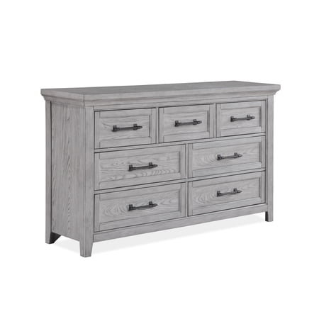 Newboti Furniture Contemporary Light Gray Finish 1pc Dresser Wooden Bedroom Furniture Metal Pull Furniture BN.6556