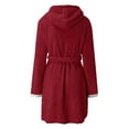 thumbnail image 5 of Clearance! robes for women terry cloth robes for women Women's Fall/winter Matching Hooded Pajamas Home Plush Thermal Bathrobe Nightgown Big sales Red, 5 of 5