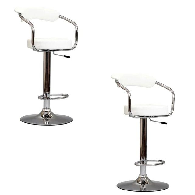 Heavenly Collection Adjustable Stool with stainless steel base SET OF 2