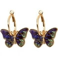 thumbnail image 3 of Hoop Dangle Earrings Butterfly  Vintage Huggie Hoop Earrings Pierced Earrings, 3 of 4
