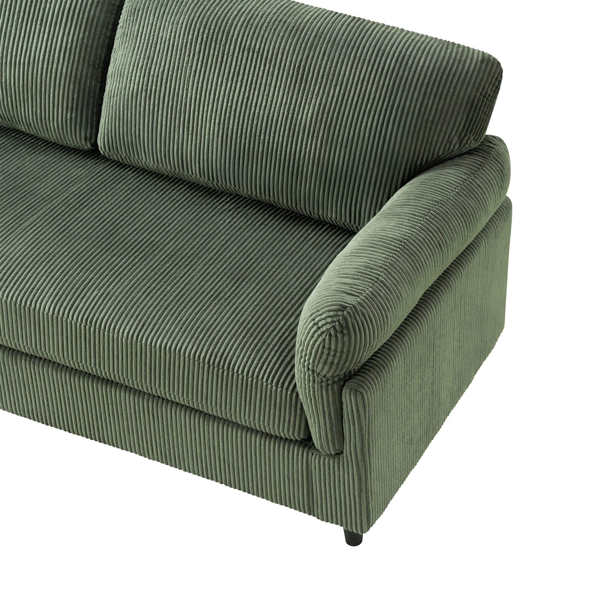 DEALTOPS 83" Corduroy Loveseat Sofa, 850lbs Heavy Duty 2-Seater Couch, Iron & Wood Frame, Sage Green