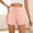 Pink, variant on PWPSG Womens Elastic Waist Contrast Trim Casual Shorts, Air Permeable Texture Minimalist Structure Versatile Daily Silhouette Pink S
