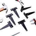 thumbnail image 3 of 6 PCS 4 Inch T-Strap Hinges Rustic Gate Strap Hinge Rustproof Gate Door Black Hinges for Windows Fence and Barn Gates, 3 of 5