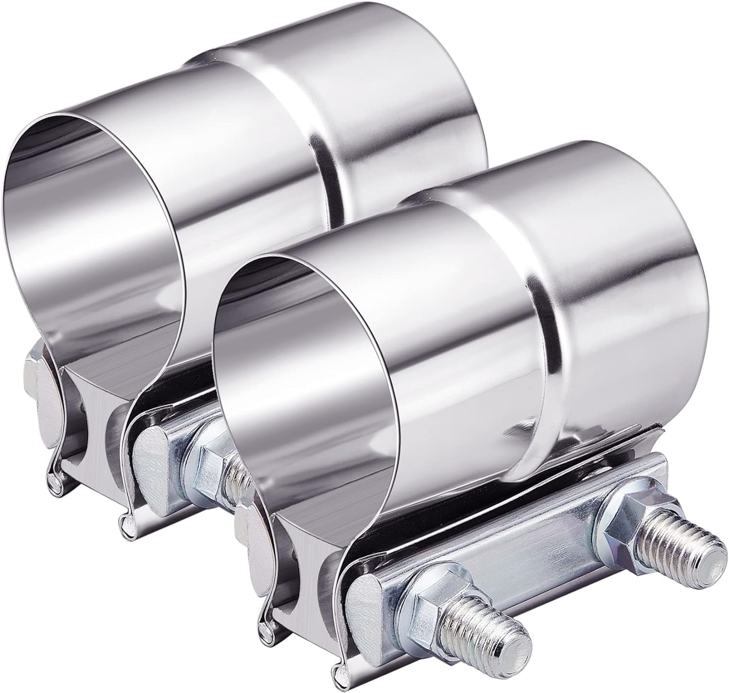 GFDYREE Exhaust Clamp, Lap Joint Band Clamp Stainless Steel (2.0 Inch,2Pcs)
