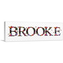 ARTCANVAS BROOKE Girls Name Room Decor Canvas Art Print - Size: 36" x 12" (0.75" Deep)