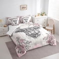 thumbnail image 3 of Homewish Cartoon Cow Animal Bedding Comforter Set 7 Pieces, Rustic Farmhouse Full Bedding Set, Vintage Fashion Rose Reversible Fitted Sheet Flat Sheet, Luxury Bedroom Decor, 3 of 7