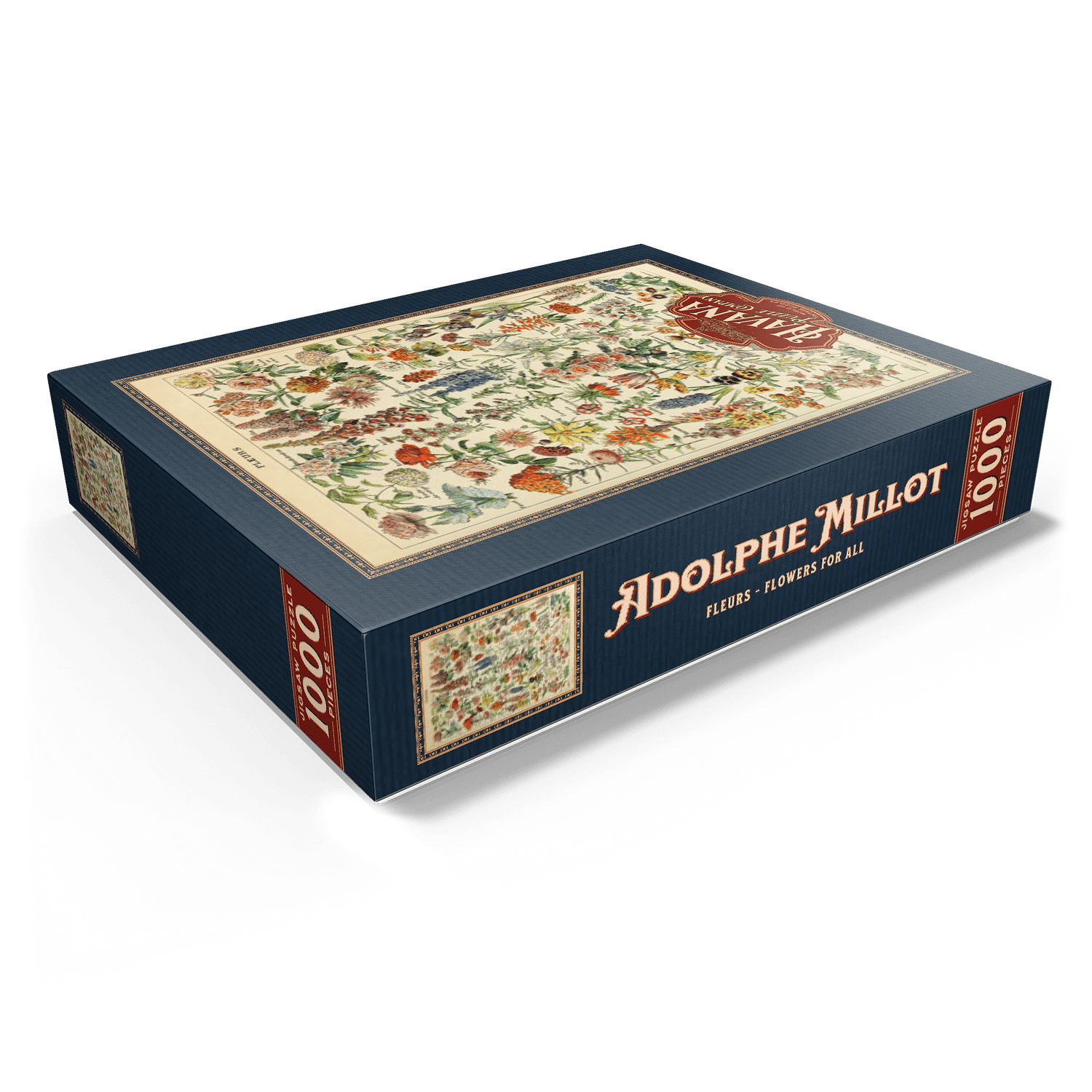 MyPuzzle - Fleurs - Flowers For All, Vintage Art Poster, Adolphe Millot - Premium 1000 Piece Jigsaw Puzzle for Adults