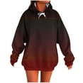 thumbnail image 3 of Levmjia Oversized Hoodies for Women Casual Gradient Long Sleeve Hooded Lace Up Sweatshirts Pullover Outfits Wine,S, 3 of 6