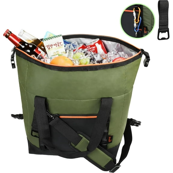 Tirrinia Camping Cooler Bag Insulated, Shoulder Strap and Bottle Opener 20 Cans Portable Ice Chest