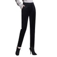 thumbnail image 2 of Pink Season Women Winter Pants High Waist Straight Solid Color Pockets Soft Cold-proof Thicken Elastic Waist Mid-aged Lady Winter Trousers Female Clothes, 2 of 8