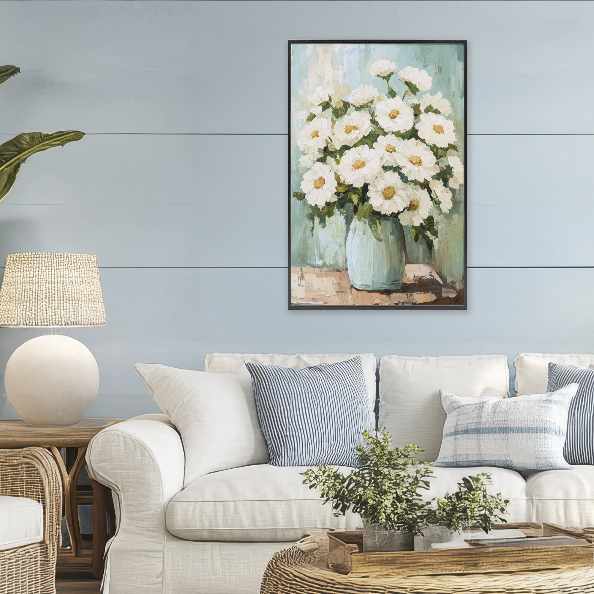 Stupell Industries Cozy Arrangement of White Blooms Black Framed Giclee Art, design by Petal Prints Design
