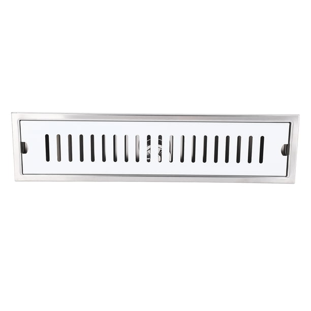 Desagüe De Piso De Ducha Rectangular, Fácil Instalación, Desagüe De Ducha Lineal Cepillado De 16 Pulgadas, Antiolor Para Baños Domésticos
