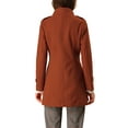 thumbnail image 4 of INSPIRE CHIC Women's Stand Collar Double Breasted Mid Length Winter Trenchcoat XL Brown, 4 of 8