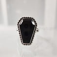 thumbnail image 2 of Coffin Shape Black Onyx Ring, Natural Black Onyx Ring, December Birthstone, Womens Ring, Coffin Ring, 925 Sterling Silver, Christmas, Handmade, Statement Jewelry, Coffin Shape Gemstone Ring, 2 of 7