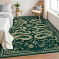 thumbnail image 6 of Garvee 8'x10' Modern Snake Printed Area Rug Washable Living Room Rug, Forest Low Pile Stain Resistant Rug Non Slip Carpet for Bedroom Dining Room, Blue, 6 of 7