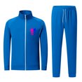 thumbnail image 2 of Wavsuf 2pcs Jogger Set Men Long Sweatsuits Sets for Mens Motion Shirt Lightweight Sweatshirt and Sweatpants Blue Size 2XL, 2 of 4