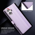thumbnail image 6 of Allytechgroup for iPhone 16 Plus Wallet Case, Stylish Phone Case with Card Slots RFID Blocking Flip Stand PU Leather Shockproof Convenient Hand Wrist Case Cover for iPhone 16 Plus, Purple, 6 of 9