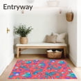 thumbnail image 3 of ODIKA 4'x6' Machine Washable Non-Slip Area Rug, Ocean Adventure Mermaid Treasure with Underwater Theme High Traffic Rug with Pad, Red, 688800, 3 of 8