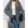 thumbnail image 5 of Chiclily Womens Long Cardigan Winter Coats Single Breasted Long Sleeve Casual Outerwear with Hood, Gray XL, 5 of 6