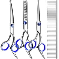 Professional Dog Grooming Scissors Kit, Titanium Coated Dog Scissors for Grooming, 5 in1 Grooming Shears Kit for Dogs Cat Pet At Home