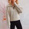 thumbnail image 3 of Sudadera con estampado de Navidad Gibobby para mujer Suéter de punto color caqui M, 3 of 5