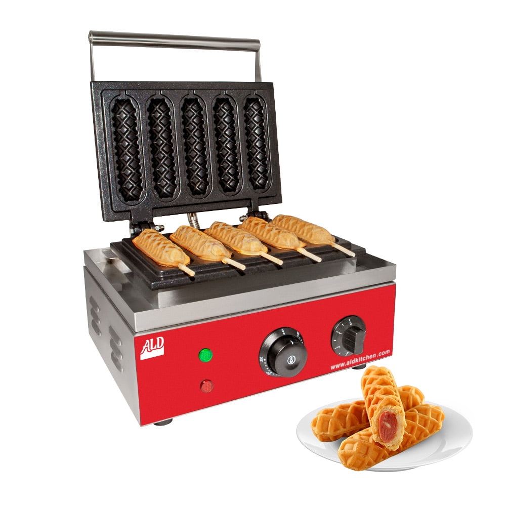 Open Box Waffle Maker 6pcs Nonstick Hot Dog Corn Electric Waffle Maker Snack