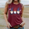 thumbnail image 4 of Graphic Tank Tops, Summer 2024 Sleeveless 4th of July Shirts Women Crew Neck Casual Flag Sunflower Print Tanks (M, Wine 05), 4 of 4