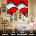 thumbnail image 5 of Abstract Geometric Swag Curtain Valance for Windows, Red Gray Gradient Waves Contemporary Window Treatments Short Swag Topper for Kitchen Windows Bathroom Bedroom, 36"x63", 5 of 8