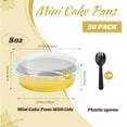 thumbnail image 3 of 8oz Mini Cake Pans with Lids, 50-Pack Round Aluminum Foil Baking Pans for Cakes, Ideal for Party Wedding Picnics (Gold), 3 of 5
