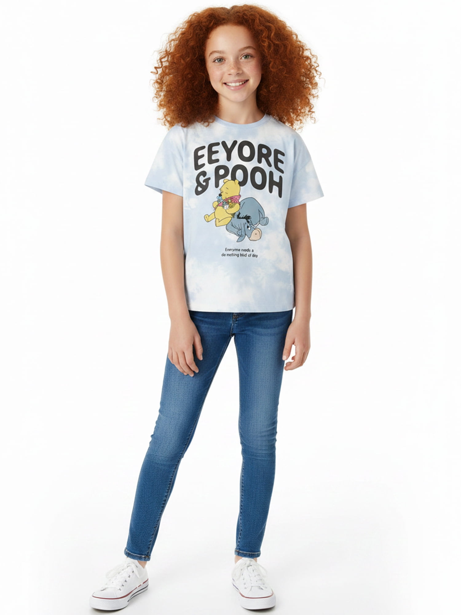Winnie the Pooh Girls' Graphic Tee with Short Sleeves, Sizes 4-16