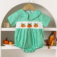 thumbnail image 2 of FUZHIQ Girls Bodysuits Short/Long Sleeve Solid Color Ruffle Romper Jumpsuit Summer/Fall Clothes Onsies,Z05-Green,12-18 Months, 2 of 5