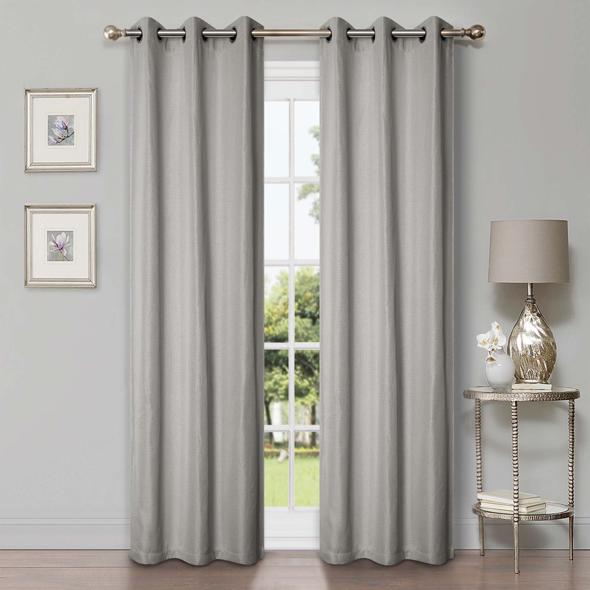 Superior Linen Blackout Curtains Set of 2, Grommet Header Curtain Panel Pair, Marshmellow, 42"W x 84"L