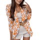 thumbnail image 1 of Chaqueta Elegante Tops adelgazantes versátiles exquisitos a la moda con estampado divertido de Halloween para mujer,blazer moda（Anaranjado， M), 1 of 5