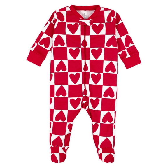 Little Star Organic Toddler Unisex Valentine's Day Sleep N Play, Sizes 0/3M-6/9M