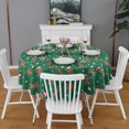thumbnail image 2 of Green Christmas Gingerbread Man Pattern Round Tablecloth 60"x60",Wrinkle Wipeable Table Cloth for Kitchen Dining Room Picnic Patio Party, 2 of 6