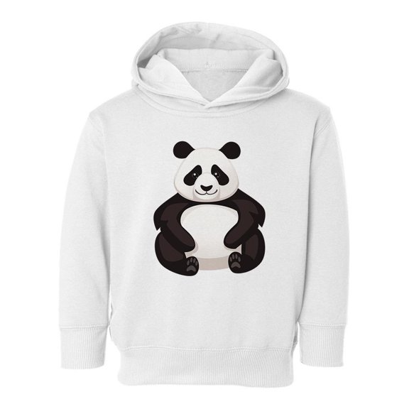 Cute Funny Big Panda Hoodie Toddler - Toddler Hoodie, White