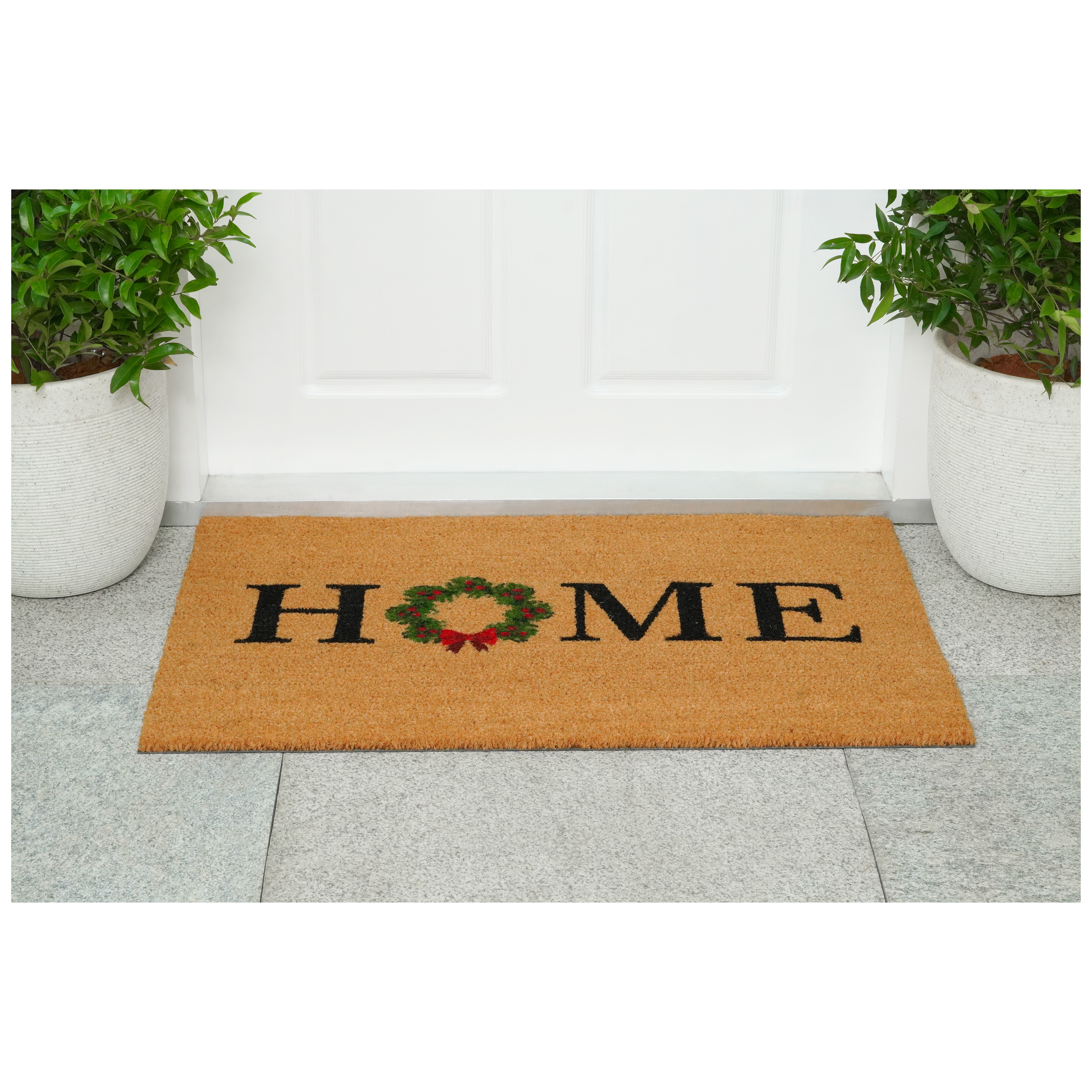 Home Christmas Wreath Doormat,24"x36"