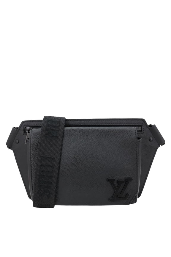 Pre-Owned Louis Vuitton Aerogram Takeoff Sling Leather Crossbody Bag Black