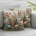 thumbnail image 3 of Nawypu Happy Easter Bunny  Pillow Covers Set of , Spring Florals Colorful Eggs Decorations Outdoor Throw Pillow Covers,  Square Pillowcases for Patio Sofa Couch Bedroom Decorative, 3 of 5