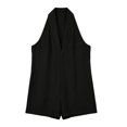 thumbnail image 3 of LEKODE Womens Rompers Linen Cotton Jumpsuits Plus Size Jumpsuits Loose Overalls Sleeveless Jumpsuits Y2k Baggy Jumpsuit Wide Leg Jumpsuit Short Rompers Travel Outfits for Women Black L, 3 of 5