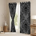 thumbnail image 3 of Homewish Spooky Halloween Skull Blackout Curtains,Gray Black Damask Curtains Pack of 2 (42x84 Each), 3 of 6