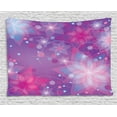 thumbnail image 1 of Purple Tapestry, Floral Dreamlike Composition with Romantic Lilies Little Dots and Swirls, Wall Hanging for Bedroom Living Room Dorm Decor, 60W X 40L Inches, Violet Pink Pale Blue, by Ambesonne, 1 of 2