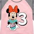 thumbnail image 3 of Mickey & Friends - Minnie Birthday 3 - Toddler And Youth Girls Raglan Graphic T-Shirt, 3 of 5