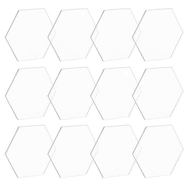 12 láminas de acrílico transparente de 3,4 x 3,9 pulgadas y 3 mm de grosor para decoración de mesas de boda, posavasos y otros proyectos de bricolaje.