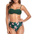 thumbnail image 2 of Traje de baño de mujer estampado de 2 piezas de bikini cómodo de cintura alta de color sólido estilo playa OAVQHLG3B Store  lin121212, 2 of 4